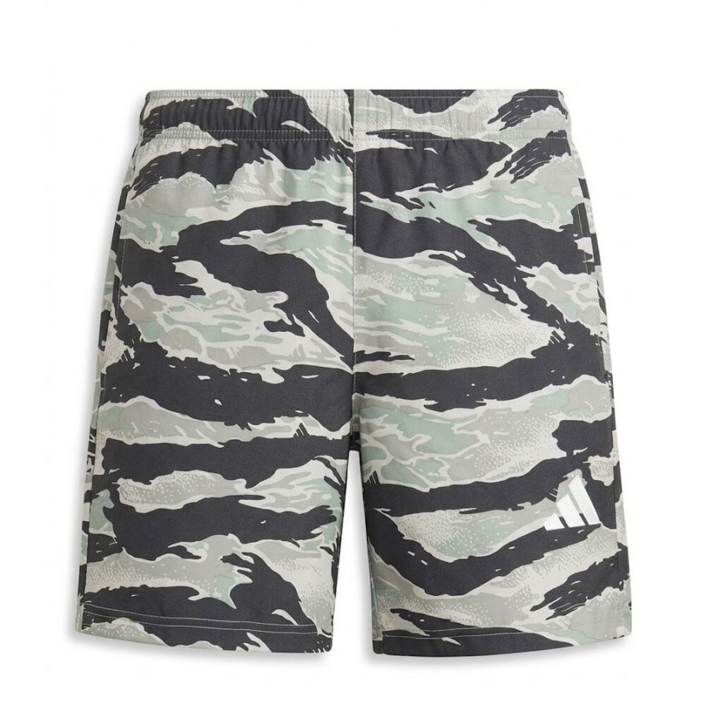 #644. Adidas Silver Pebble/Black 7” AOP Camouflage Training Shorts NWT